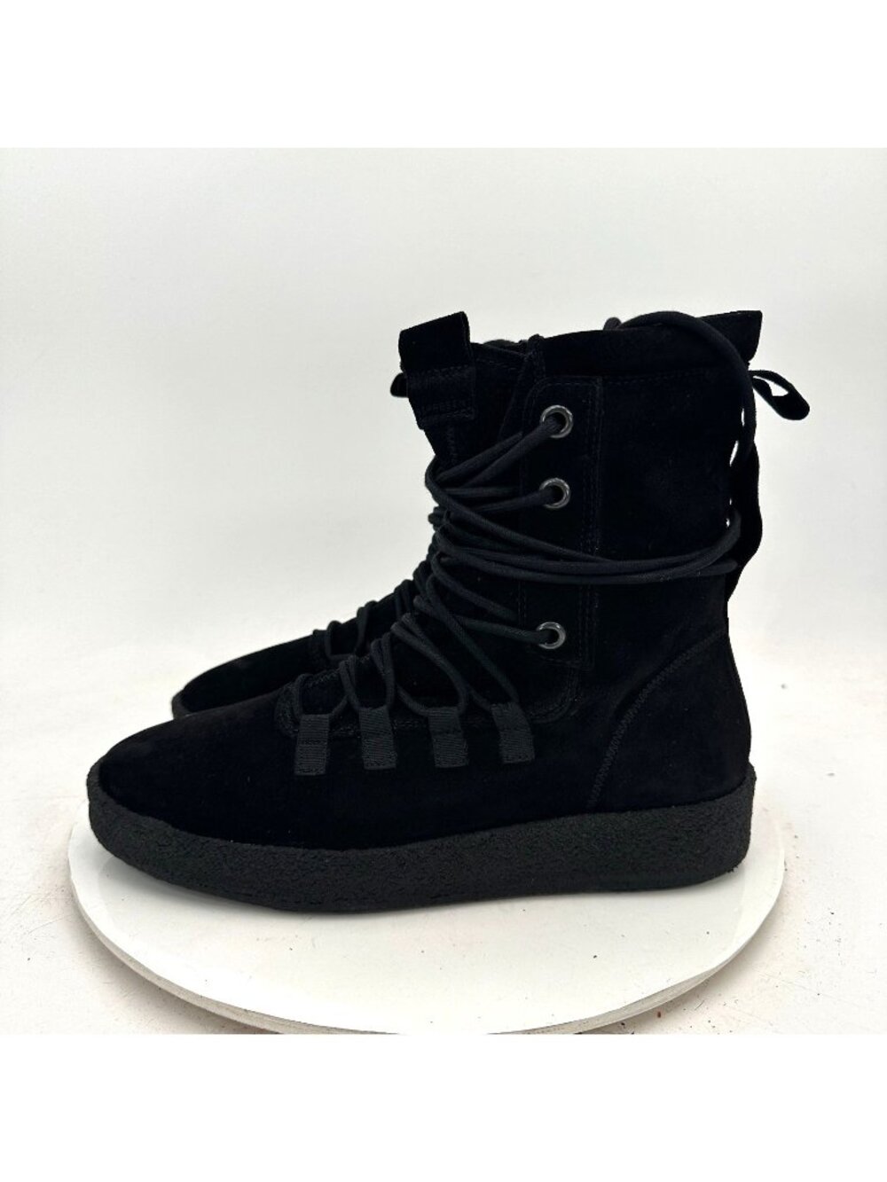 Represent CLO Men UK 7 US 8 Triple Black Suede Lace Up Crepe Sole Dusk Boot